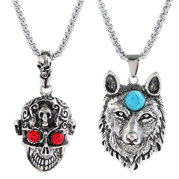 jewelry pendant necklace punk domineering simple alloy wolf head men's personalized student accessories skull necklace, Black
jewelry pendant necklace punk domineering simple alloy wolf head men's personalized student accessories skull necklace, Black