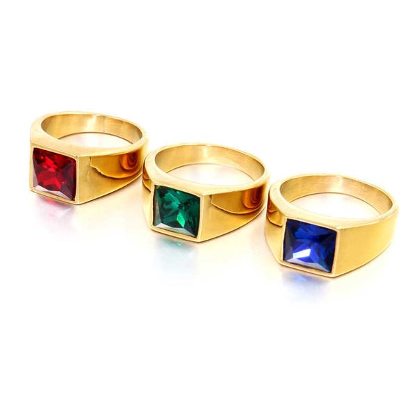 band rings new gold blue red color women men hiphop gem rings 316l stainless steel with stone fashion simple male ring jewelry j230517, Silver
band rings new gold blue red color women men hiphop gem rings 316l stainless steel with stone fashion simple male ring jewelry j230517, Silver