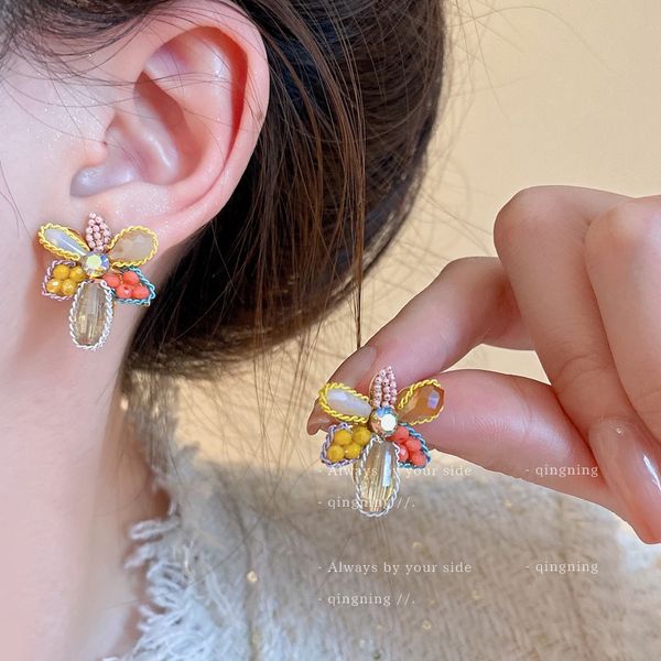 s3667 korea fahsion beads crystal flower stud earrings for women sweet colorful earrings, Golden;silver
s3667 korea fahsion beads crystal flower stud earrings for women sweet colorful earrings, Golden;silver