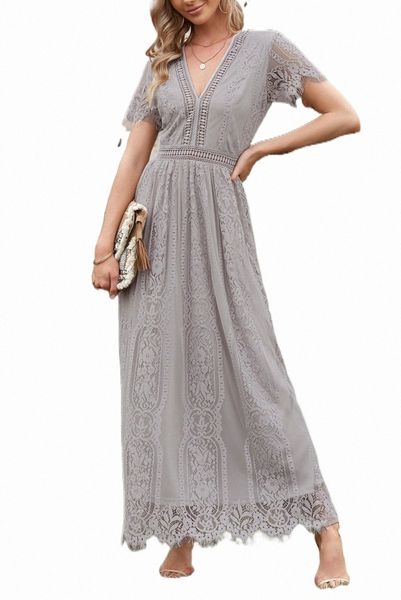 gray blue fill your heart lace maxi dress 2023 new q2gc#, Black;pink
