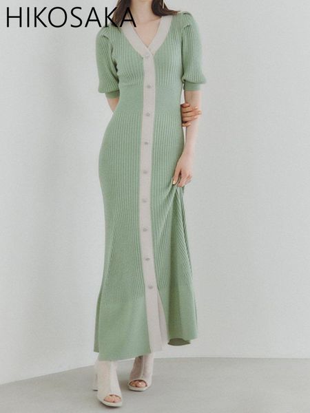 dresses spring summer new 2023 elegant slim fit knit fishtail dress vneck single breasted puff sleeve mermaid robe japanese new vestido, Black;gray
dresses spring summer new 2023 elegant slim fit knit fishtail dress vneck single breasted puff sleeve mermaid robe japanese new vestido, Black;gray
