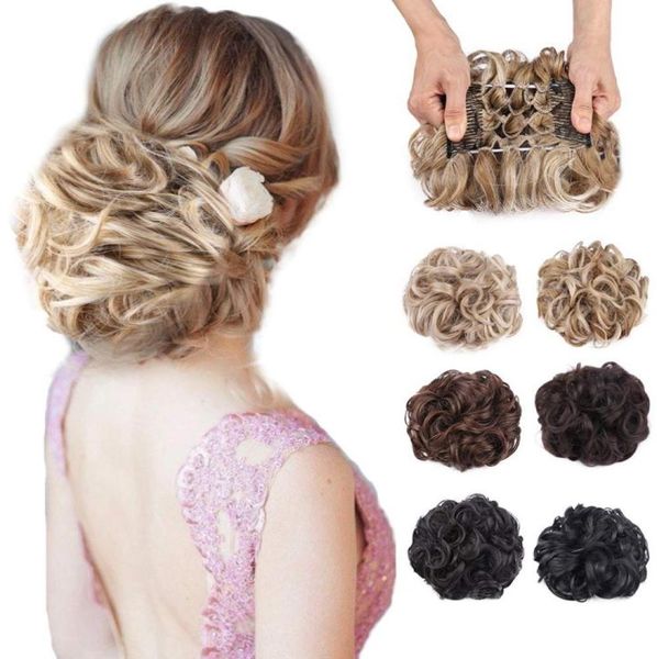 comb clip in curly hair extension synthetic hair pieces women updo cover hairpiece extension hair bun4918935, Black;brown
comb clip in curly hair extension synthetic hair pieces women updo cover hairpiece extension hair bun4918935, Black;brown