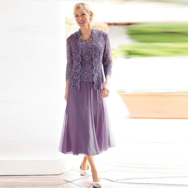 elegant three pieces mother of the bride dresses tea length purple wedding guest dress with coat a line short evening party gowns, Black;red
elegant three pieces mother of the bride dresses tea length purple wedding guest dress with coat a line short evening party gowns, Black;red