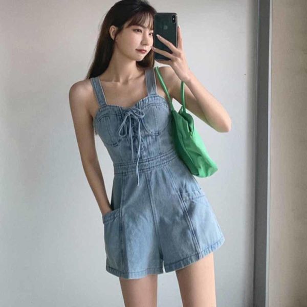 jeans fashion denim suspender jumpsuit shorts for women 2022 summer high waist slim overalls cross bandage female casual rompers short, Blue
jeans fashion denim suspender jumpsuit shorts for women 2022 summer high waist slim overalls cross bandage female casual rompers short, Blue