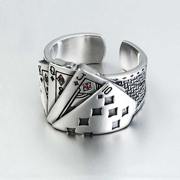 band rings playing card chunky cubic zirconia engraved adjustable silver color ring for men vintage wholesale jewelry j230517
band rings playing card chunky cubic zirconia engraved adjustable silver color ring for men vintage wholesale jewelry j230517