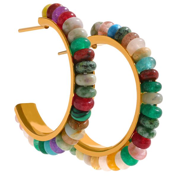 jewelry earring tarnish natural stone stainless steel bohemia hoop earrings vintage aesthetic multi color exquisite jewelry women, Golden
jewelry earring tarnish natural stone stainless steel bohemia hoop earrings vintage aesthetic multi color exquisite jewelry women, Golden