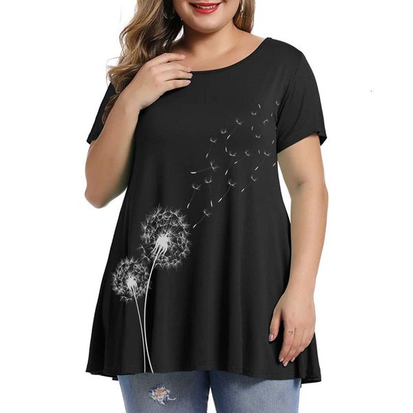 women's plus size tshirt big size 6xl summer woman tshirt loose short sleeve dandelion printed tshirts female plus women clothing large, Black
women's plus size tshirt big size 6xl summer woman tshirt loose short sleeve dandelion printed tshirts female plus women clothing large, Black