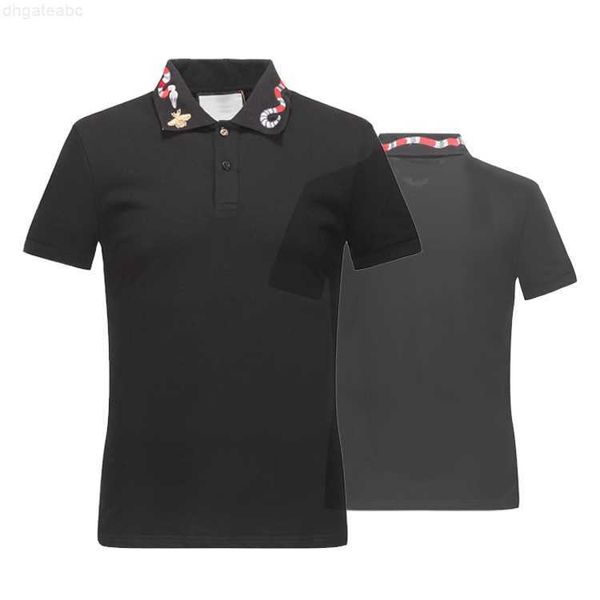 men's polos summer cotton t-shirts tee snake embroidery streets luxury black white 16522, White;black
men's polos summer cotton t-shirts tee snake embroidery streets luxury black white 16522, White;black