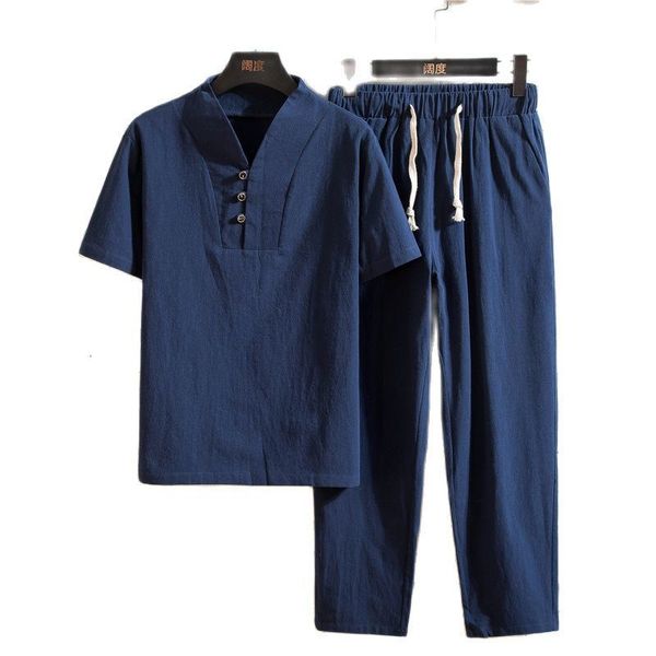 mens tracksuits summer fashion casual solid color short sleeve tshirt suit highquality cotton and linen twopiece set 5xl 230516, Gray
mens tracksuits summer fashion casual solid color short sleeve tshirt suit highquality cotton and linen twopiece set 5xl 230516, Gray