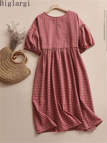 plus size dresses size summer vintage plaid women casual pullover office loose ladies cotton linen midi 230517, Black
plus size dresses size summer vintage plaid women casual pullover office loose ladies cotton linen midi 230517, Black
