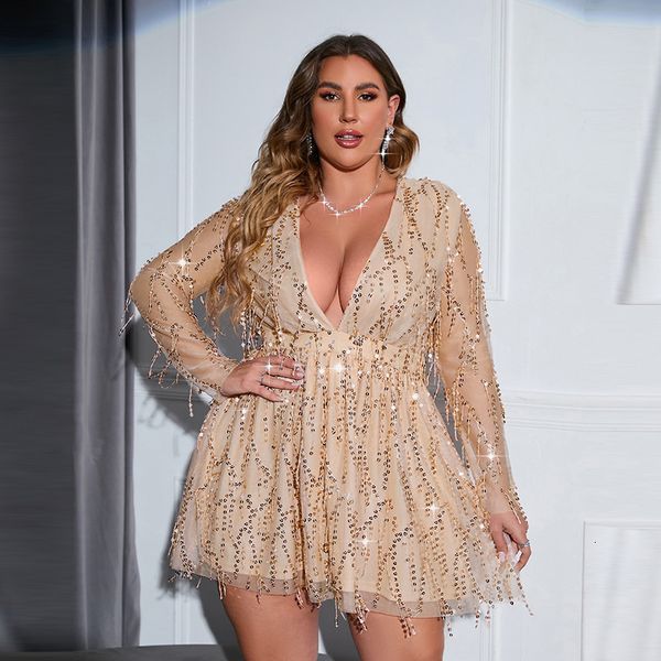 plus size dresses size women long sleeve aist short tassel sequins prom party evening oversized 230517, Black
plus size dresses size women long sleeve aist short tassel sequins prom party evening oversized 230517, Black