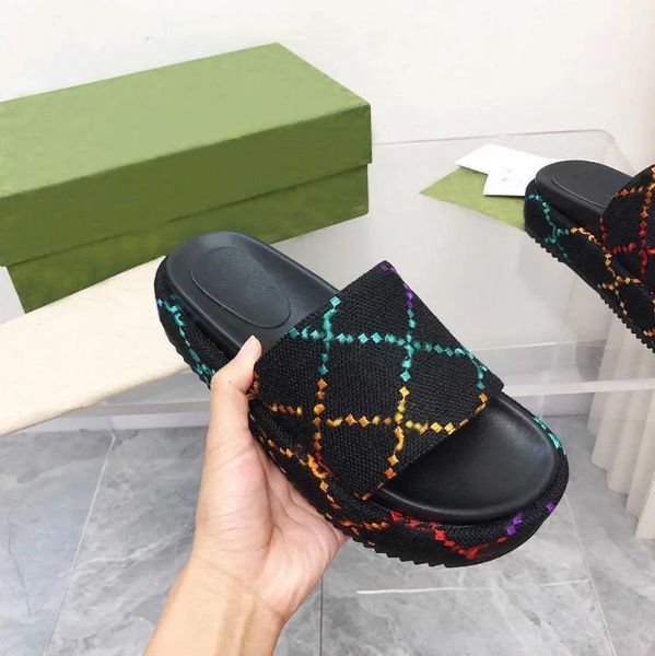 slippers designer platform slide women wedge pattern embroidery g letters beach casual slides flip flops ladies platform thick bottom, Black
slippers designer platform slide women wedge pattern embroidery g letters beach casual slides flip flops ladies platform thick bottom, Black