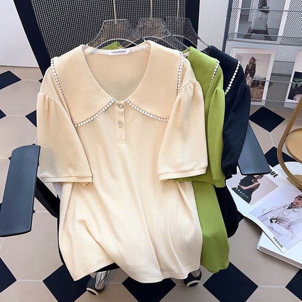 women's plus size tshirt 170kg bust 170 summer loose shortsleeved solid fashion turn down collar 6xl 7xl 8xl 9xl 10xl 230517, Black
women's plus size tshirt 170kg bust 170 summer loose shortsleeved solid fashion turn down collar 6xl 7xl 8xl 9xl 10xl 230517, Black