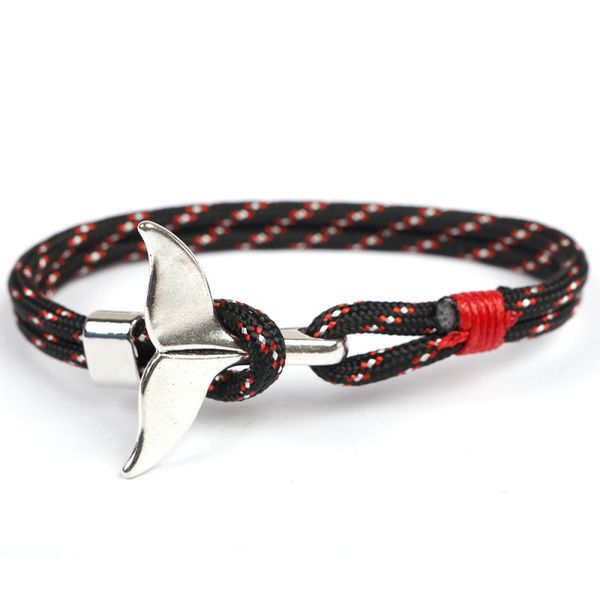 classic design colorful paracord link whale tail charm bracelet handmade jewelry for wholesale, Golden;silver
classic design colorful paracord link whale tail charm bracelet handmade jewelry for wholesale, Golden;silver