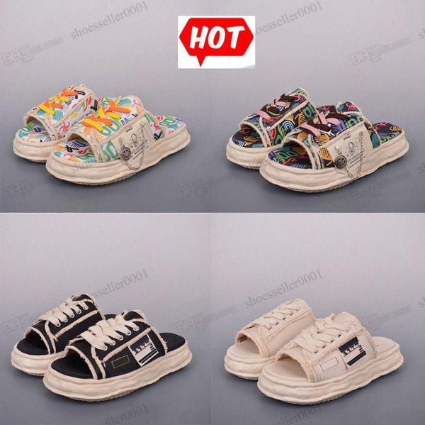 2023 designer graffiti canvas slippers mmy maison mihara yasuhiro wayne women original platform woman sole leather triple slipper slides tra, Black
2023 designer graffiti canvas slippers mmy maison mihara yasuhiro wayne women original platform woman sole leather triple slipper slides tra, Black