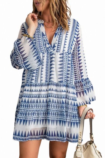 blue geometric print v neck flare half sleeve ruffle swing mini dress p9uk#, Black;pink
blue geometric print v neck flare half sleeve ruffle swing mini dress p9uk#, Black;pink