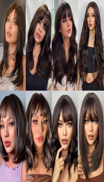 hair element all popular dark brown for women short long wavy womens with bangs synthetic daily fashion 2203016330680, Black;brown
hair element all popular dark brown for women short long wavy womens with bangs synthetic daily fashion 2203016330680, Black;brown