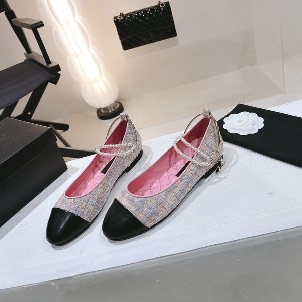 ballet flats luxury designer women casual shoes fashion genuine leather ccs pearls chain buckle strap spring design shoe round toe vacation, Black
ballet flats luxury designer women casual shoes fashion genuine leather ccs pearls chain buckle strap spring design shoe round toe vacation, Black