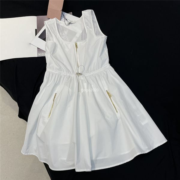 23ss women designer dress tee vest shirts dresses with letters pattern girls milan runway nylon jersey tank a-line mini sleeveless dress hig, White;black
23ss women designer dress tee vest shirts dresses with letters pattern girls milan runway nylon jersey tank a-line mini sleeveless dress hig, White;black