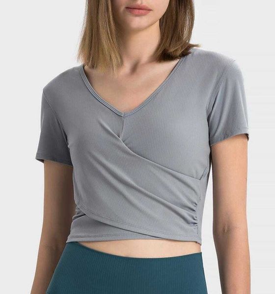 lu-353 striped ribbed v-neck short sleeved women's gym shirt cross pleated waist slim exercise fitness yoga suit, White;red
lu-353 striped ribbed v-neck short sleeved women's gym shirt cross pleated waist slim exercise fitness yoga suit, White;red
