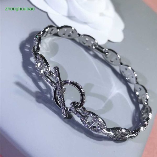 hemres designer bracelet pig nose light and luxurious small number of sterling silver full diamond womens high end exquisite design versatil, Black
hemres designer bracelet pig nose light and luxurious small number of sterling silver full diamond womens high end exquisite design versatil, Black