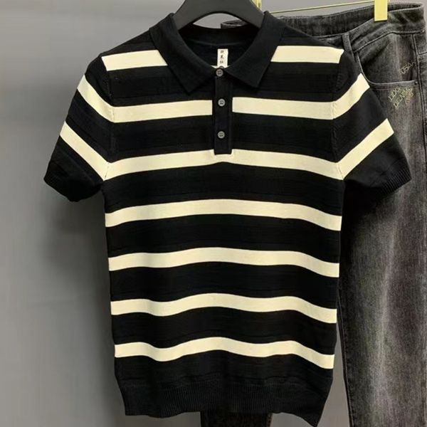 men's polos summer breathable polo short sleeve playera hombre slim men contrasting stripes stitching knitted 230517, White;black
men's polos summer breathable polo short sleeve playera hombre slim men contrasting stripes stitching knitted 230517, White;black