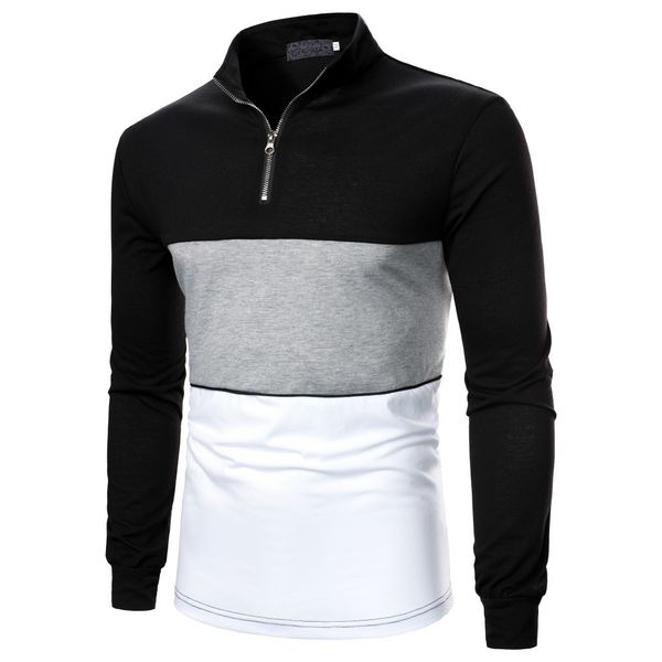 men's polos men polo long short sleeve shirt zipper clothing autumn streetwear casual fashion 230517, White;black
men's polos men polo long short sleeve shirt zipper clothing autumn streetwear casual fashion 230517, White;black