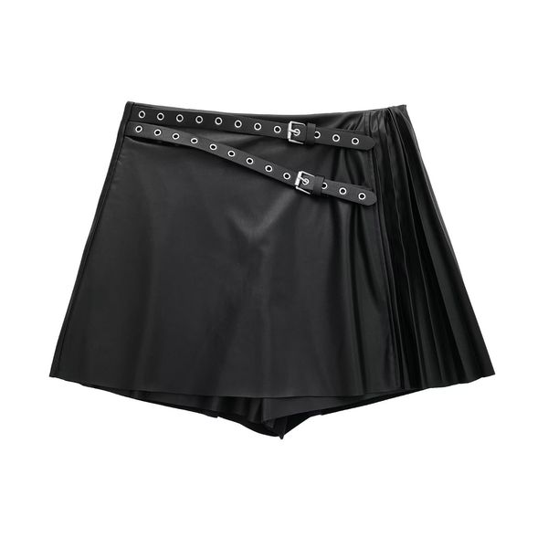 womens shorts women chic fashion imitation leather small pleat skirts vintage high waist back zipper female skorts mujer 230516, White;black
womens shorts women chic fashion imitation leather small pleat skirts vintage high waist back zipper female skorts mujer 230516, White;black
