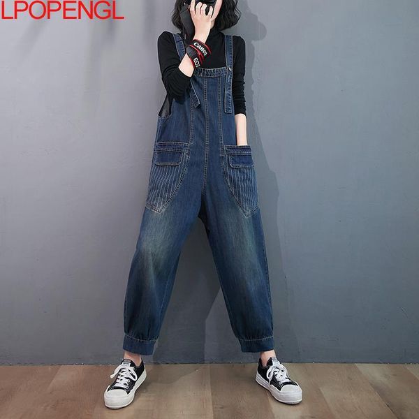 jeans vintage denim jumpsuit women side big pockets baggy harajuku overalls ladies wideleg jumpsuit washed highquality clothes 2021, Blue
jeans vintage denim jumpsuit women side big pockets baggy harajuku overalls ladies wideleg jumpsuit washed highquality clothes 2021, Blue