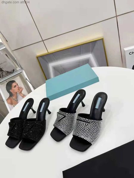 spring new crystal diamond slippers iconic triangular square head high-heeled women shoes size 35-42, Black
spring new crystal diamond slippers iconic triangular square head high-heeled women shoes size 35-42, Black