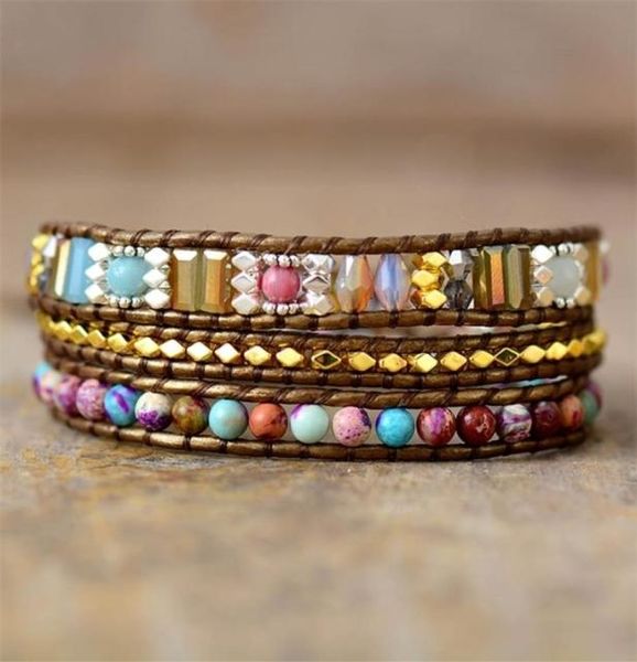 multi layered boho leather wrap bracelets high end imperial jaspers crystal handmade beaded cord bracelate homme women bijoux 22073748018, Black
multi layered boho leather wrap bracelets high end imperial jaspers crystal handmade beaded cord bracelate homme women bijoux 22073748018, Black