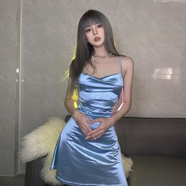 dresses summer spaghetti strap mini satin dress women backless bodycon party dress short club dress, Black;gray
dresses summer spaghetti strap mini satin dress women backless bodycon party dress short club dress, Black;gray