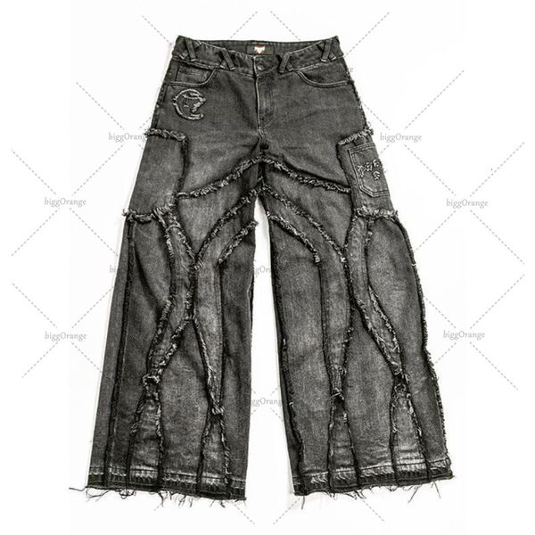 mens jeans gothic style street punk raw fringe high waist retro design casual loose straightleg pants for men 230516, Blue
mens jeans gothic style street punk raw fringe high waist retro design casual loose straightleg pants for men 230516, Blue