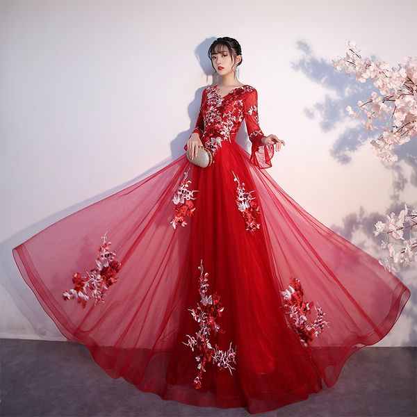 2023 new red evening dress chinese style banquet party elegant long dress purchase contact us, Black;red
2023 new red evening dress chinese style banquet party elegant long dress purchase contact us, Black;red
