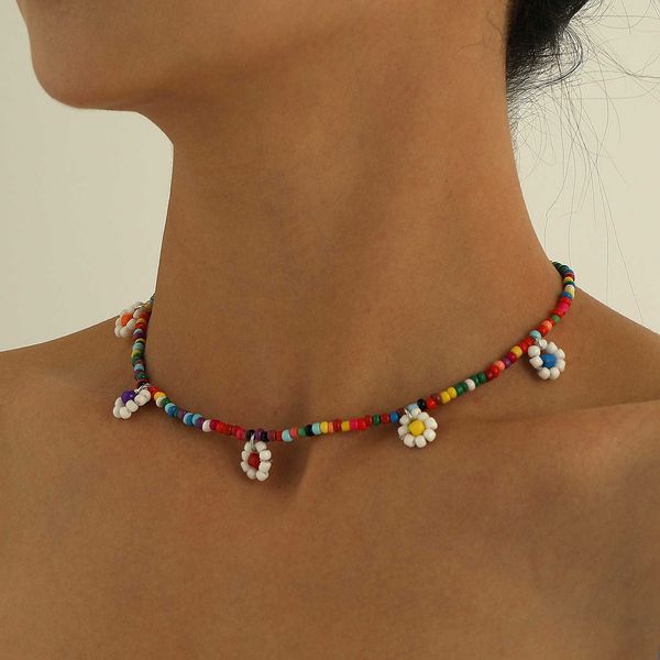 jewelry pendant necklace fashion color rice beads flower pendant necklace women's simple personalized, Black
jewelry pendant necklace fashion color rice beads flower pendant necklace women's simple personalized, Black