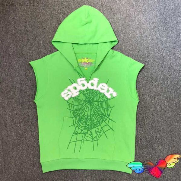men's hoodies sweatshirts hip hop green sleeveless sp5der web hoodie 2023 men women foam print young thug spider 555555 pullovers, Black
men's hoodies sweatshirts hip hop green sleeveless sp5der web hoodie 2023 men women foam print young thug spider 555555 pullovers, Black