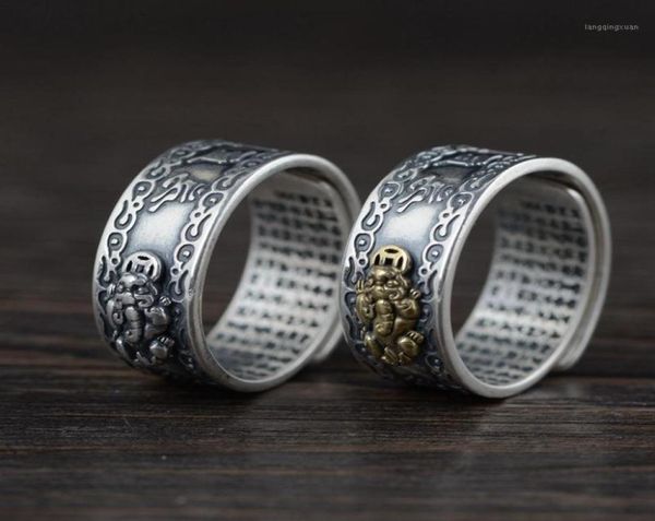 cluster rings pure silvers990 vintage heart sutra scripture ring for women opening adjustable pixiu silver hand jewelry18725687, Golden;silver
cluster rings pure silvers990 vintage heart sutra scripture ring for women opening adjustable pixiu silver hand jewelry18725687, Golden;silver