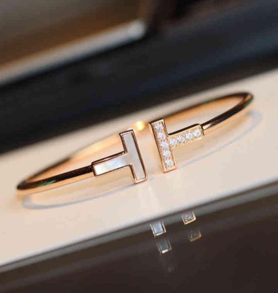 factory designer bangle t family double t open bracelet women039s 18k rose gold band diamond white fritillaria full diamond half elastic2757, Black
factory designer bangle t family double t open bracelet women039s 18k rose gold band diamond white fritillaria full diamond half elastic2757, Black