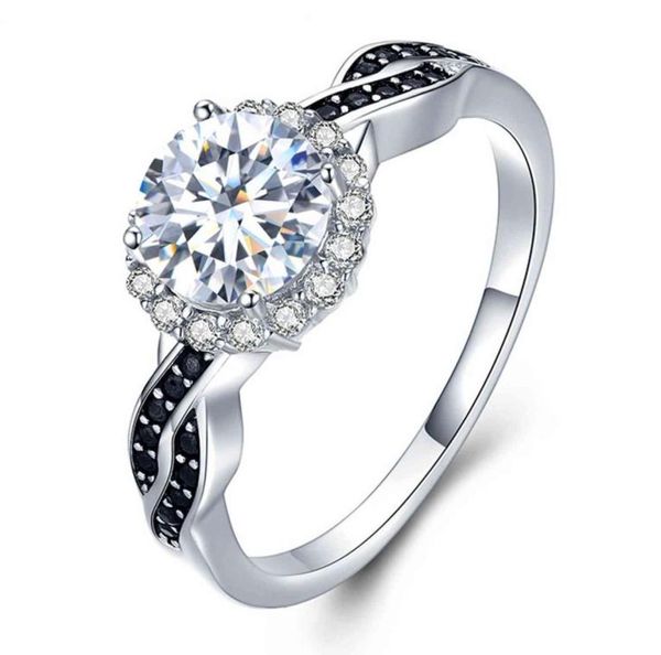 factory wholale 925 sterling sier round shape white zircon with black zircon ring3159550
factory wholale 925 sterling sier round shape white zircon with black zircon ring3159550