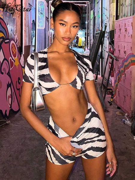 rukas zebra print short sleeve hollow out chain crop shorts 2 pcs matching sets summer women rave vacation club, White
rukas zebra print short sleeve hollow out chain crop shorts 2 pcs matching sets summer women rave vacation club, White