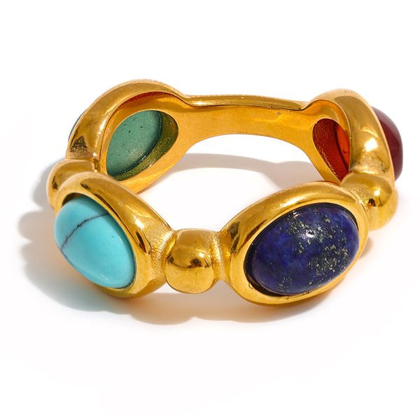 jewelry ring with side stones stainless steel colorful natural stone agate cast vintage charm ring 2023 fashion 316l jewelry for women textu, Silver
jewelry ring with side stones stainless steel colorful natural stone agate cast vintage charm ring 2023 fashion 316l jewelry for women textu, Silver