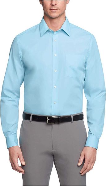 regular van heusen men's formal shirt fit poplin solid hiao, White;black