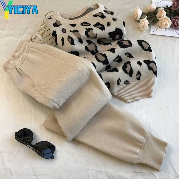 yiciya amolapha women knit leopard pullover sweaters+pants sets woman fashion jumpers trousers 2 pcs costumes outfit, White
yiciya amolapha women knit leopard pullover sweaters+pants sets woman fashion jumpers trousers 2 pcs costumes outfit, White