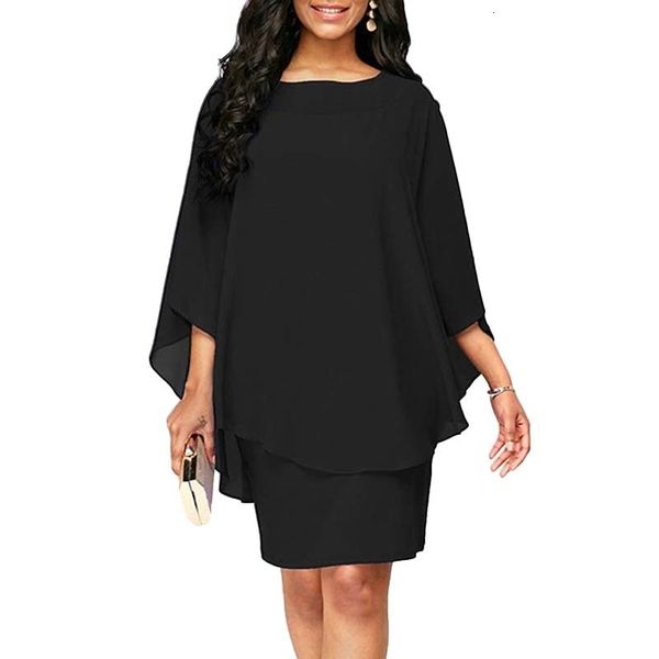 plus size dresse size ruffles batwing half sleeves kneelength loose asymmetrical office lady solid color chiffon wrap hip 230517, Black
plus size dresse size ruffles batwing half sleeves kneelength loose asymmetrical office lady solid color chiffon wrap hip 230517, Black
