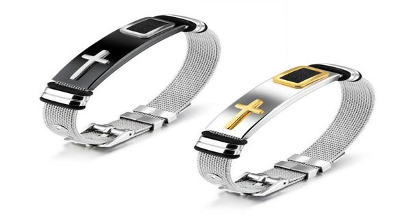 gold cross stainless steel bangle steel mesh belt titanium bracelet mens personality wristband2048388, Black
gold cross stainless steel bangle steel mesh belt titanium bracelet mens personality wristband2048388, Black