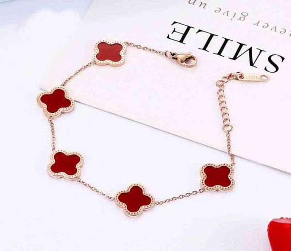 red black clover five flower bracelet female 18k rose gold color fritillary titanium steel doublesided agate summer2584589
red black clover five flower bracelet female 18k rose gold color fritillary titanium steel doublesided agate summer2584589
