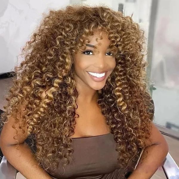 8-28 jerry curly human hair wig with bang brazilian remy hair blonde 4 27 highlight colored wig for women full machine made wig 150%density, Black;brown
8-28 jerry curly human hair wig with bang brazilian remy hair blonde 4 27 highlight colored wig for women full machine made wig 150%density, Black;brown