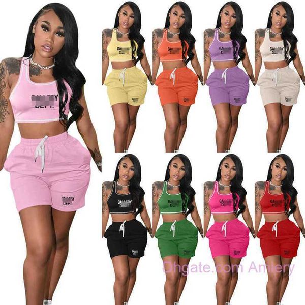 summer womens tracksuits designer clothing two piece set letter printed crop vest and shorts yoga outfits sports suit 13 colors, Gray
summer womens tracksuits designer clothing two piece set letter printed crop vest and shorts yoga outfits sports suit 13 colors, Gray