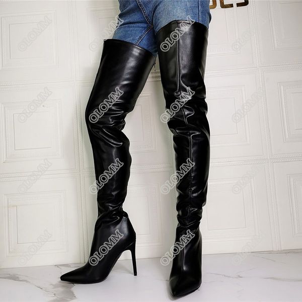 olomm women thigh high boots stiletto high heels boots pointed toe night club wear party shoes women plus us size 5-15, Black
olomm women thigh high boots stiletto high heels boots pointed toe night club wear party shoes women plus us size 5-15, Black