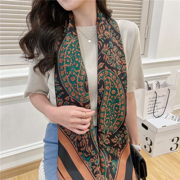 shawls lady silk square scarf print designer scarves large fashion and wrap women bangdana female headkerchief foulard summer 110x110cm, Blue;gray
shawls lady silk square scarf print designer scarves large fashion and wrap women bangdana female headkerchief foulard summer 110x110cm, Blue;gray
